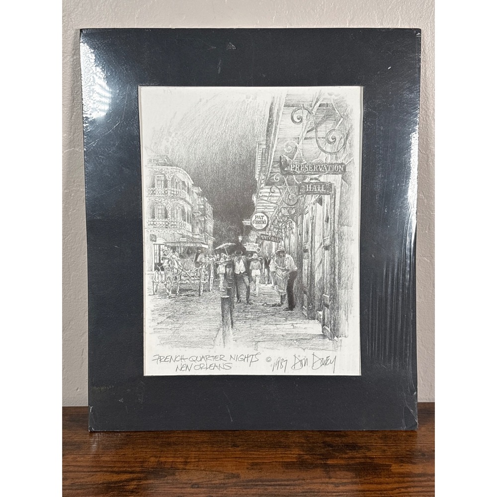 Don‎ Davey French Quarter Nights New Orleans 1987 Lithograph Print Preservation
